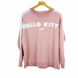 Puma Hello Kitty Pink White Pullover Sweatshirt Size Large